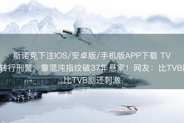 斯诺克下注IOS/安卓版/手机版APP下载 TVB前主播转行刑警，靠混沌指纹破37年悬案！网友：比TVB剧还刺激