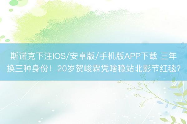 斯诺克下注IOS/安卓版/手机版APP下载 三年换三种身份!20岁贺峻霖凭啥稳站北影节红毯?