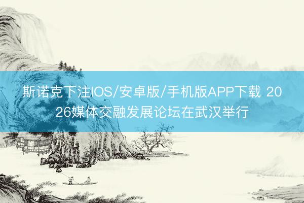 斯诺克下注IOS/安卓版/手机版APP下载 2026媒体交融发展论坛在武汉举行