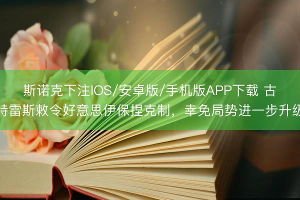 斯诺克下注IOS/安卓版/手机版APP下载 古特雷斯敕令好意思伊保捏克制，幸免局势进一步升级