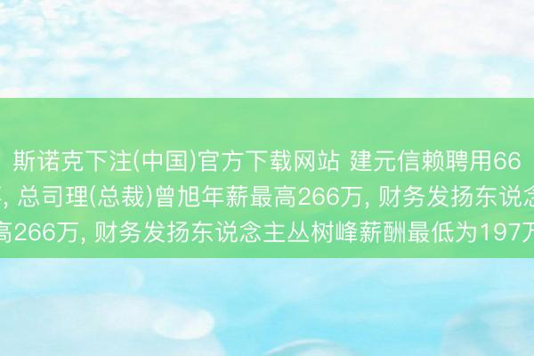 斯诺克下注(中国)官方下载网站 建元信赖聘用66岁姜明生为非孤苦董事, 总司理(总裁)曾旭年薪最高266万, 财务发扬东说念主丛树峰薪酬最低为197万